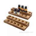 China Custom different  Grids Wooden oil Holder Tabletop oil Storage Container oil Display Tray Supplier